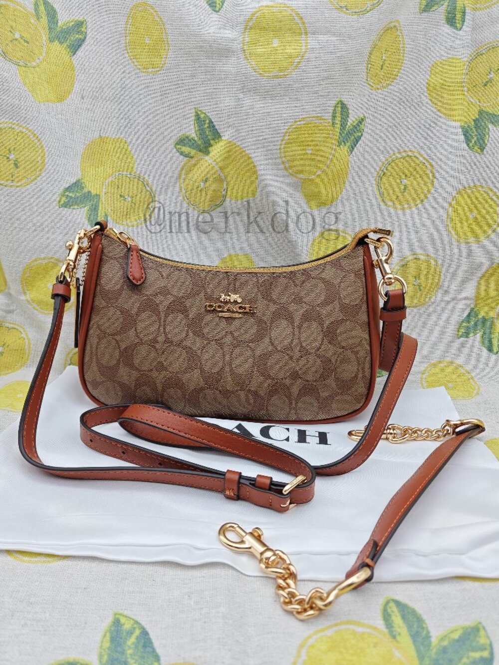 Coach brown Teri Shoulder Bag In Signature Canvas